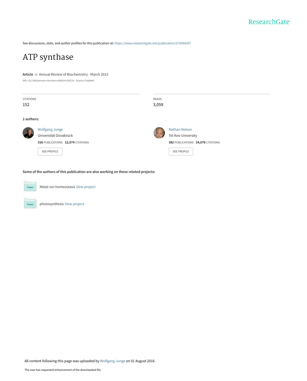 غلاف تقرير ATP synthase