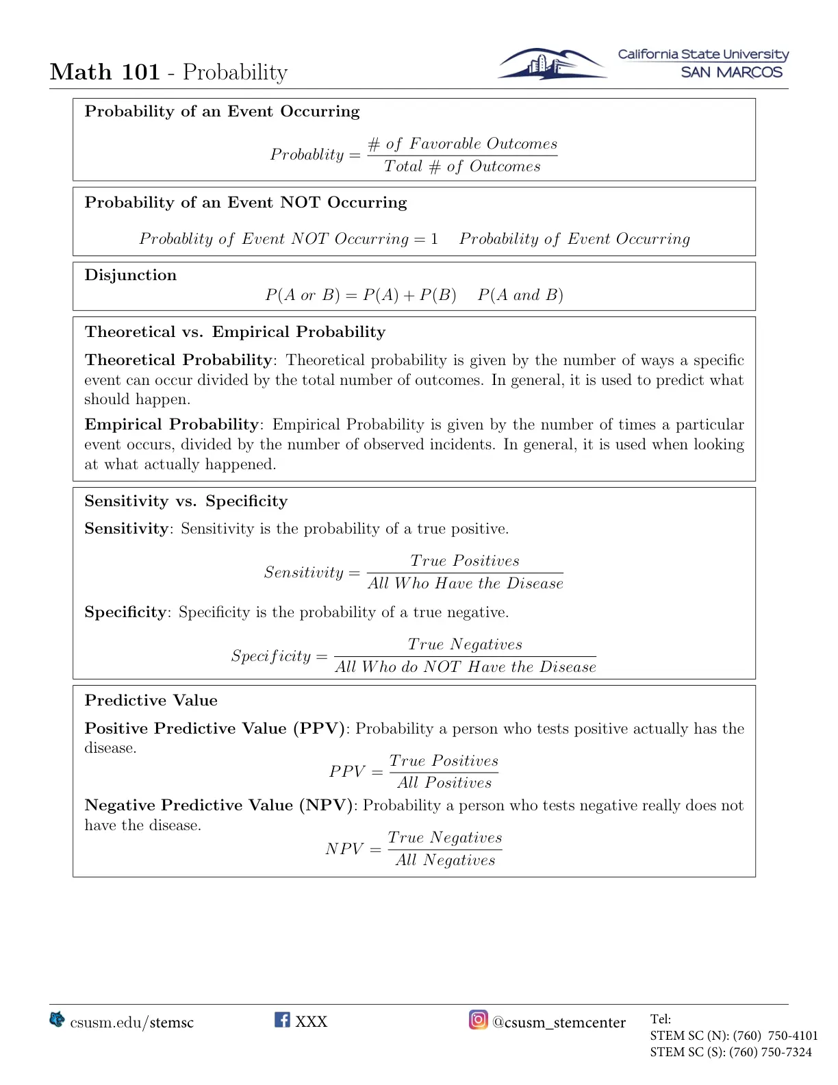 غلاف تقرير Math 101 Probability