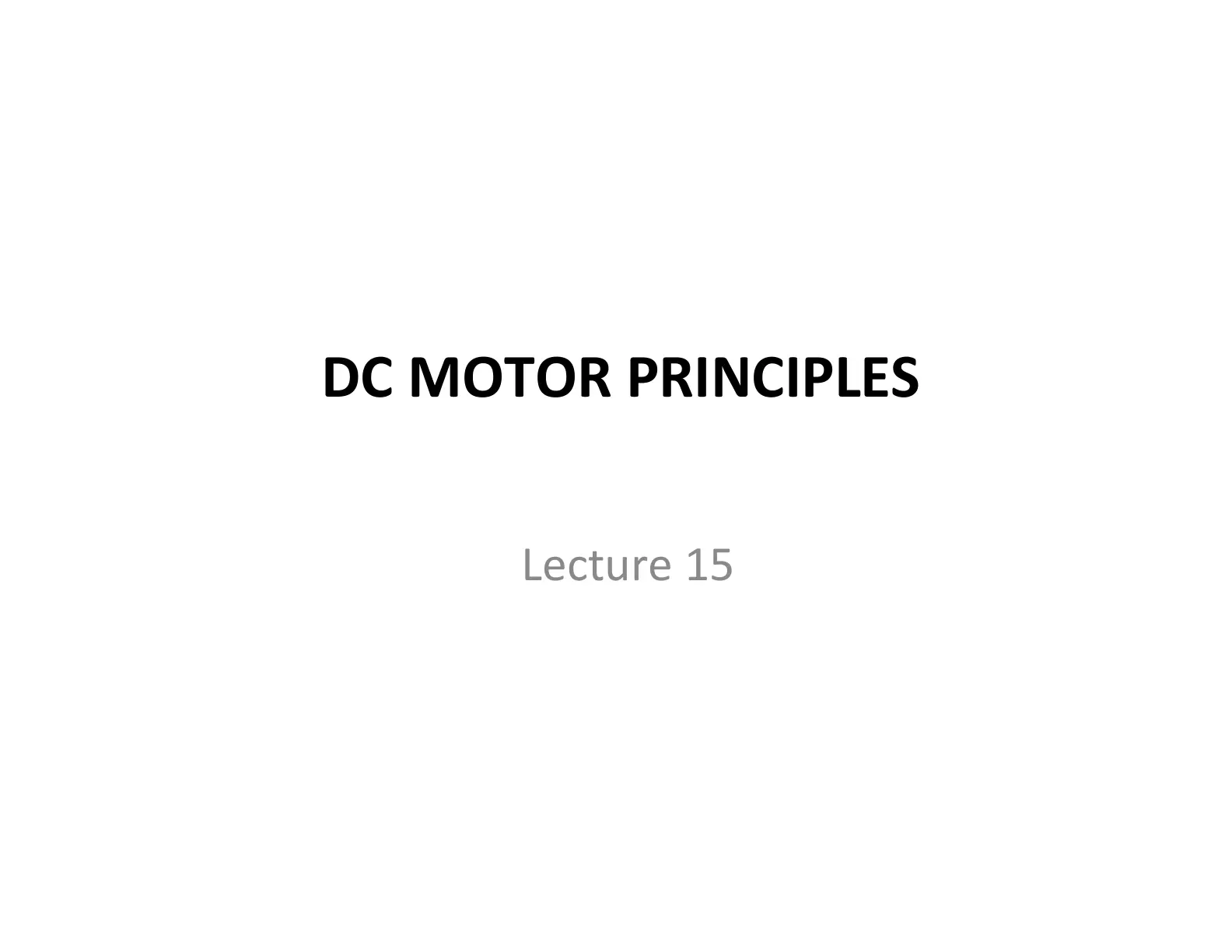 غلاف تقرير DC MOTOR PRINCIPLES