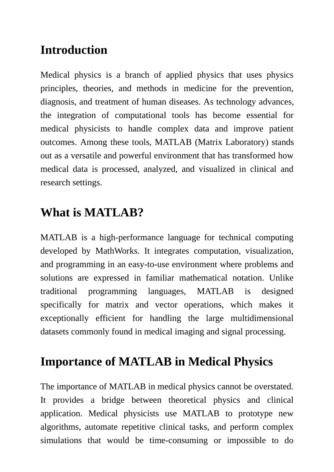 غلاف تقرير Introduction to Medical Physics