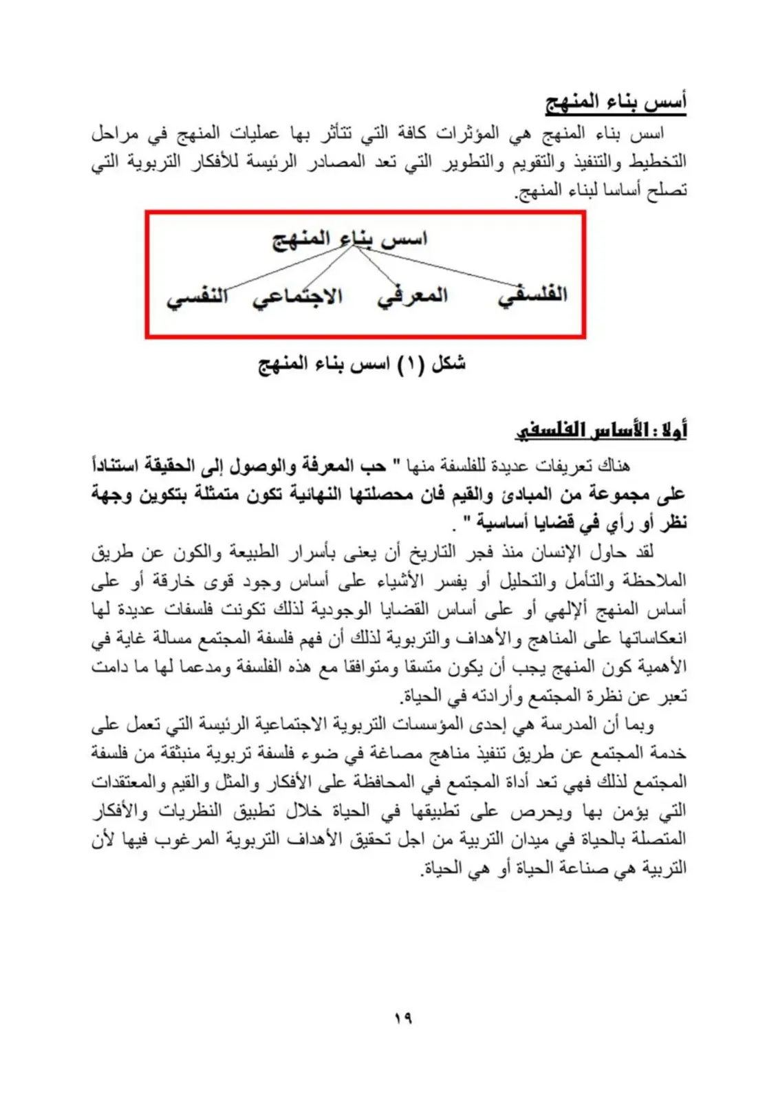 غلاف تقرير أسس بناء المنهج