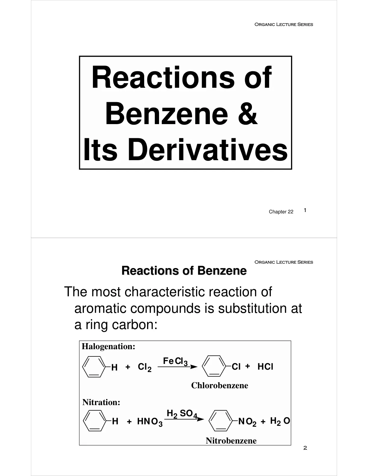 غلاف تقرير Reactions of Benzene & Its Derivatives - Chapter 22