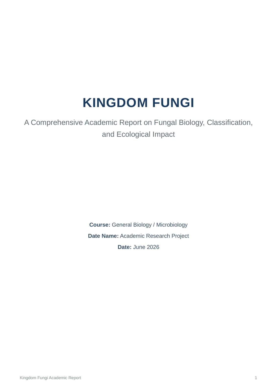 غلاف تقرير KINGDOM FUNGI