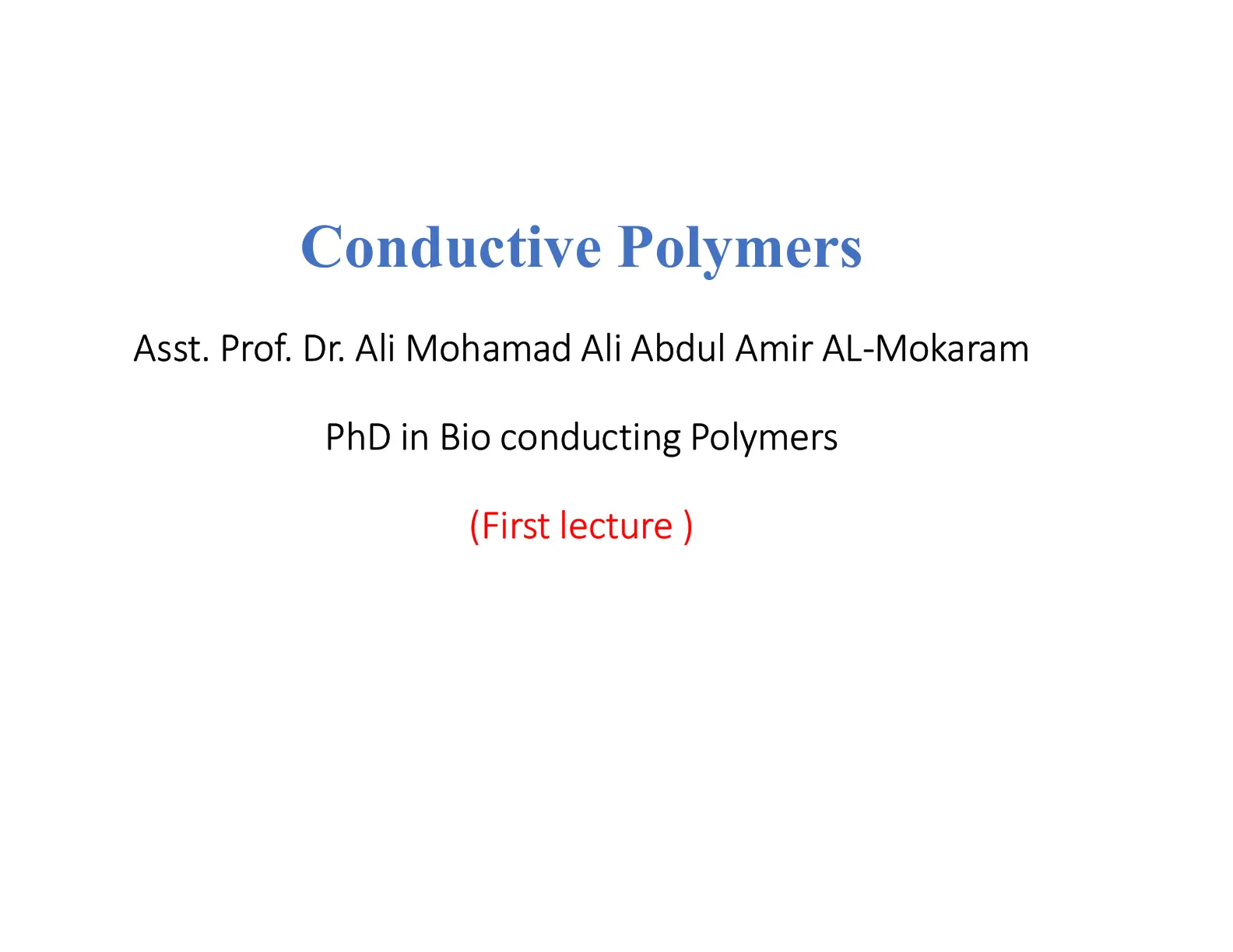 غلاف تقرير Conductive Polymers