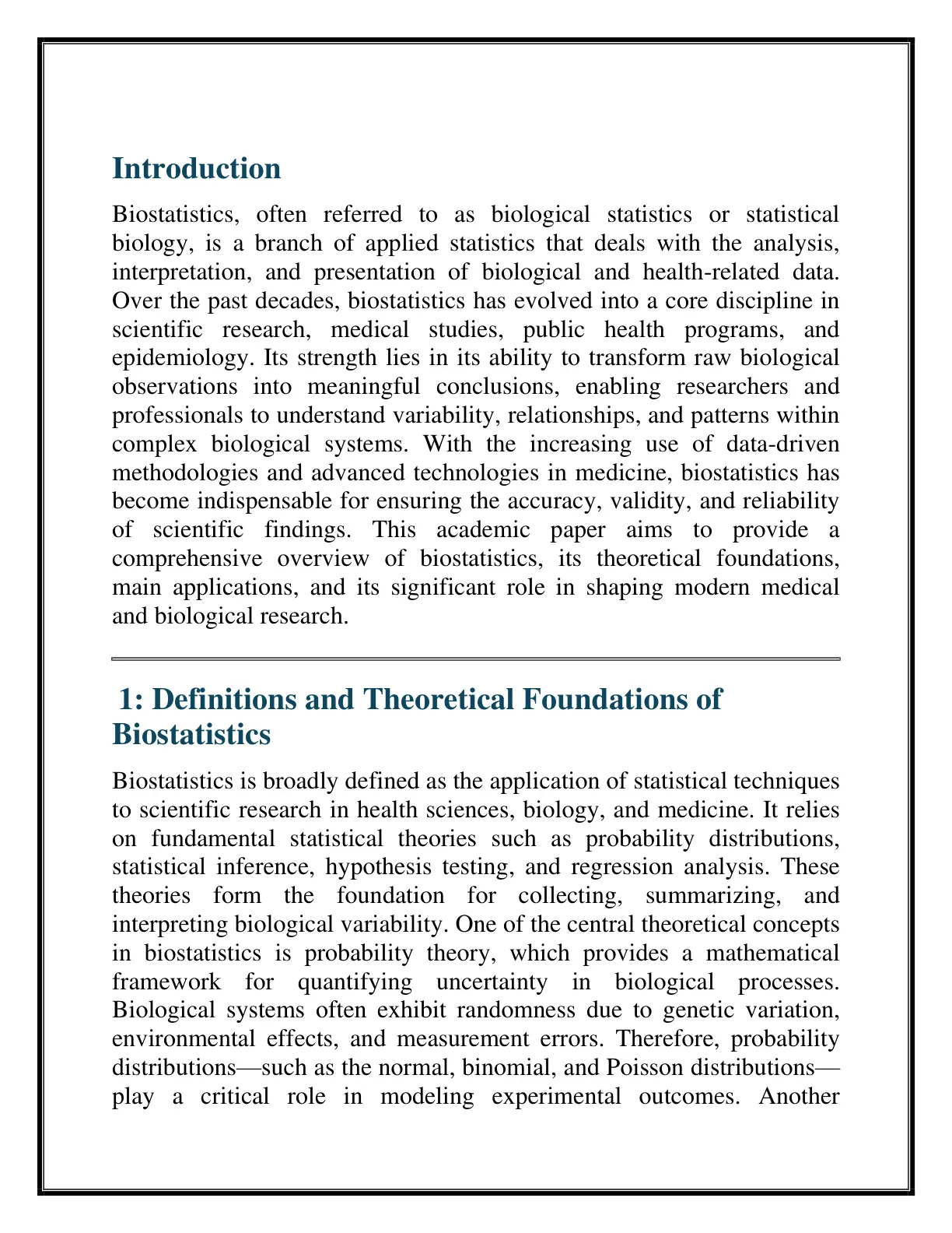 غلاف تقرير Biostatistics: An Introduction