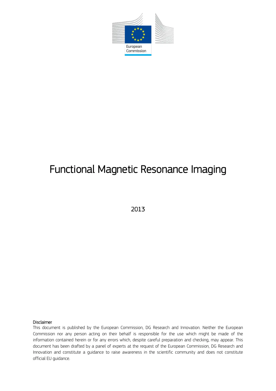 غلاف تقرير Functional Magnetic Resonance Imaging