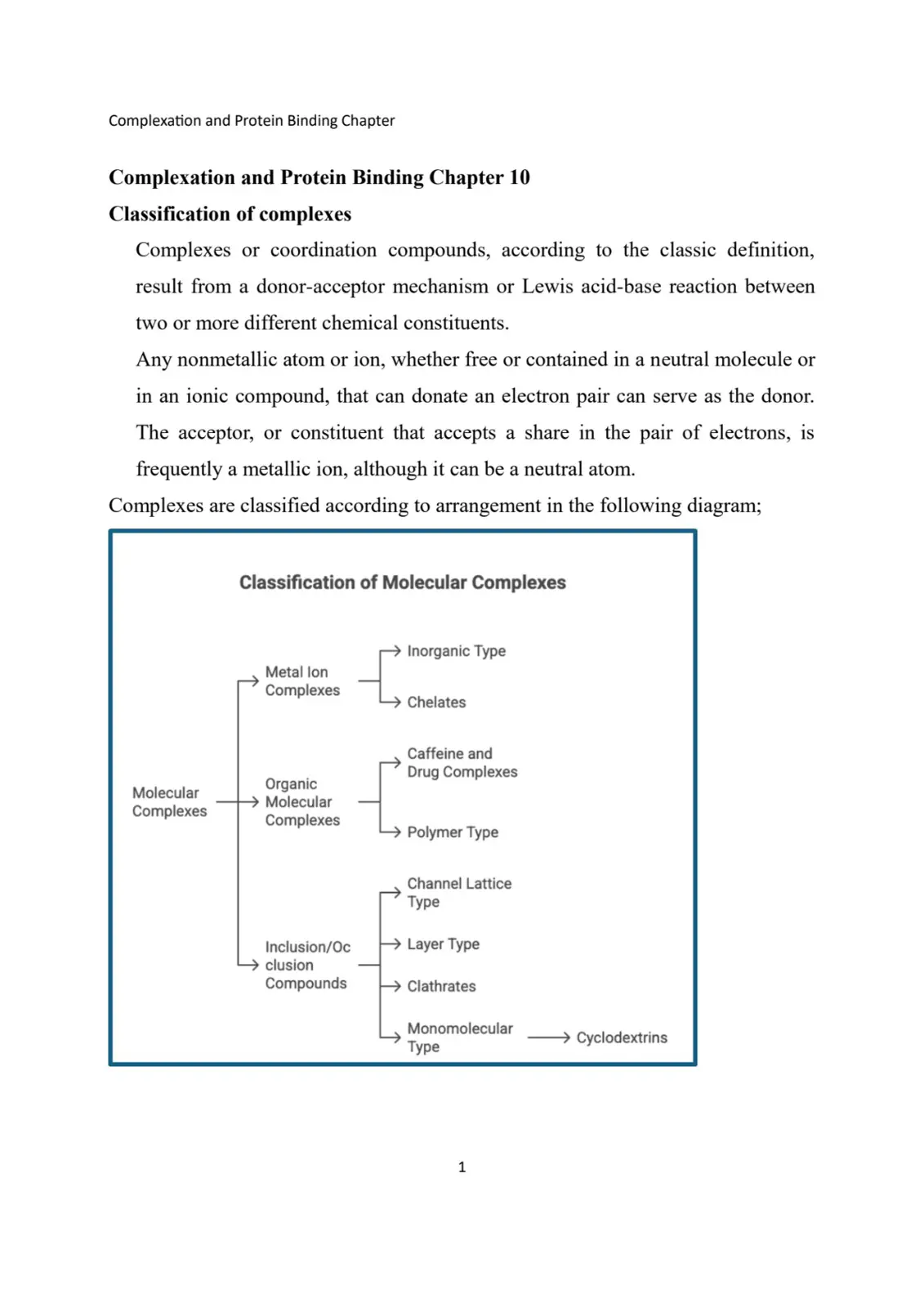 غلاف تقرير Complexation and Protein Binding Chapter