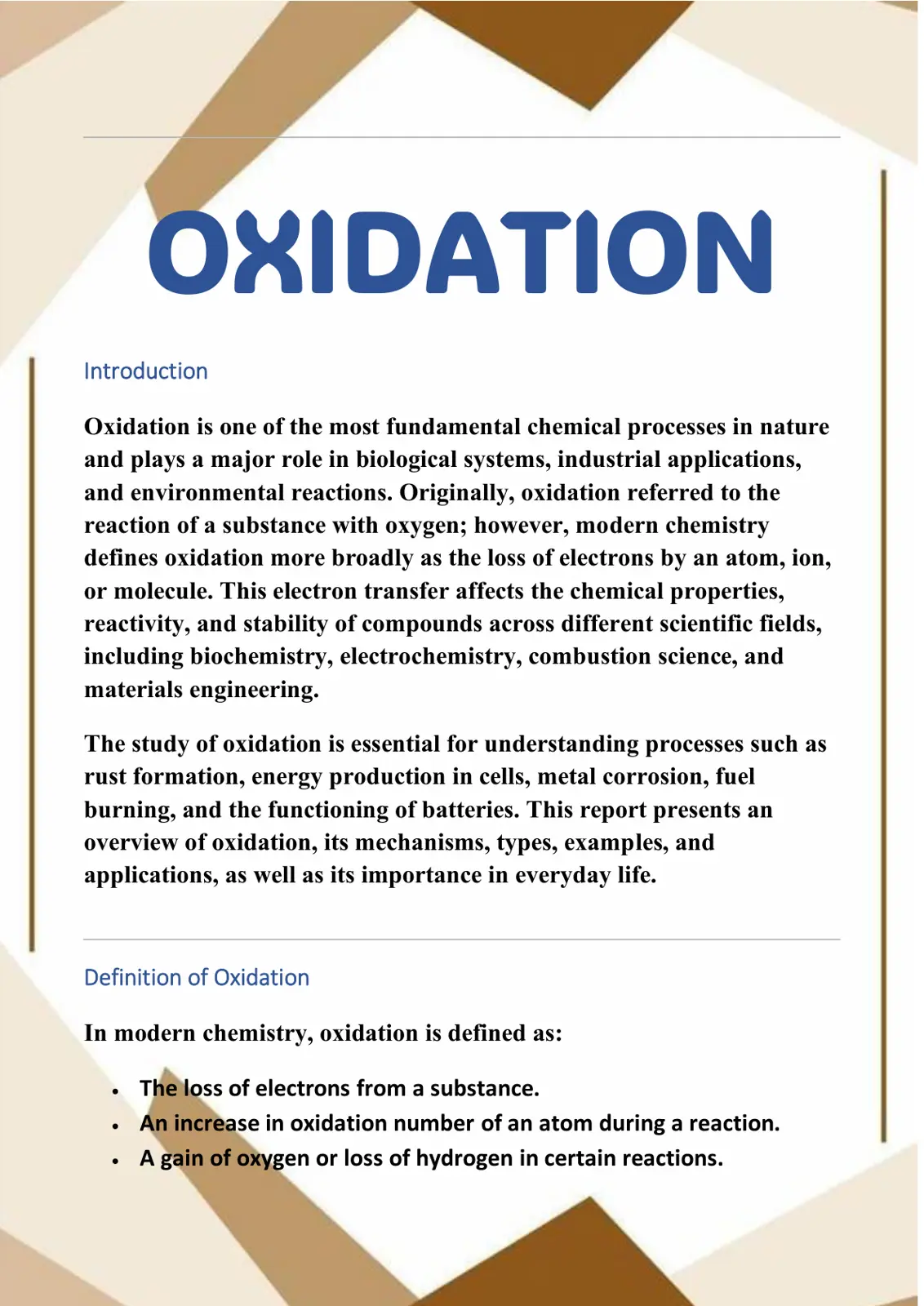 غلاف تقرير Oxidation