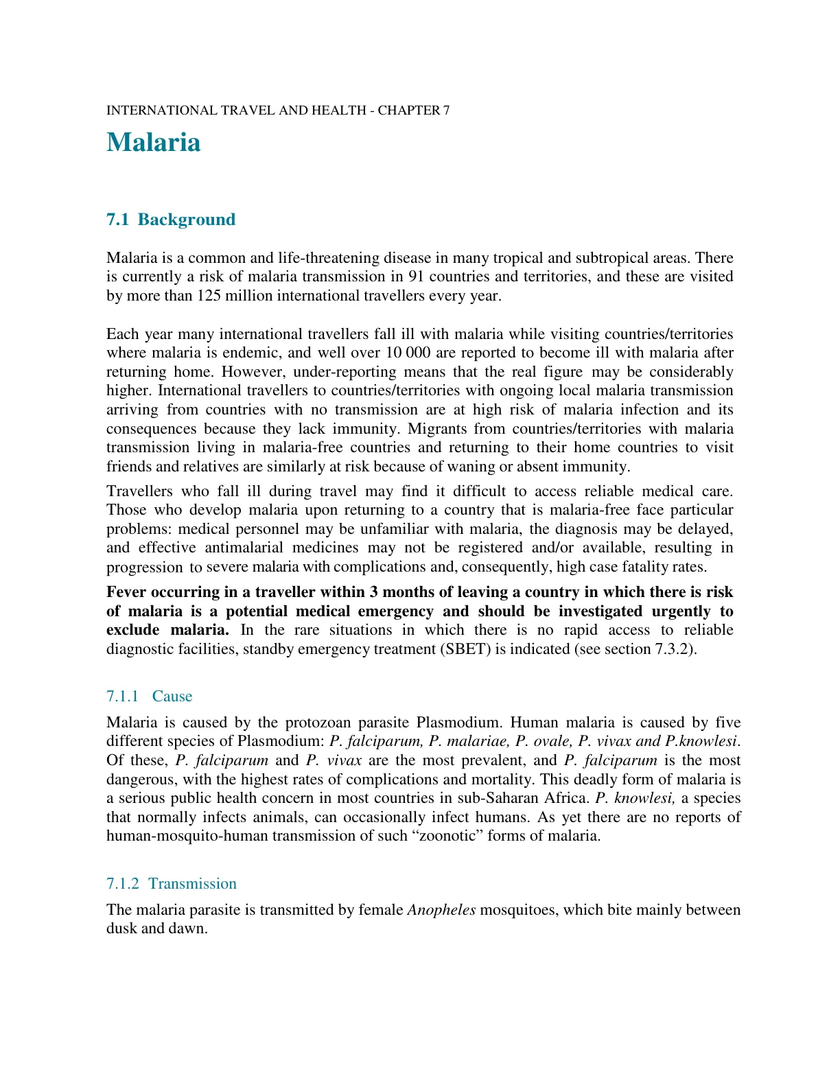 غلاف تقرير Malaria