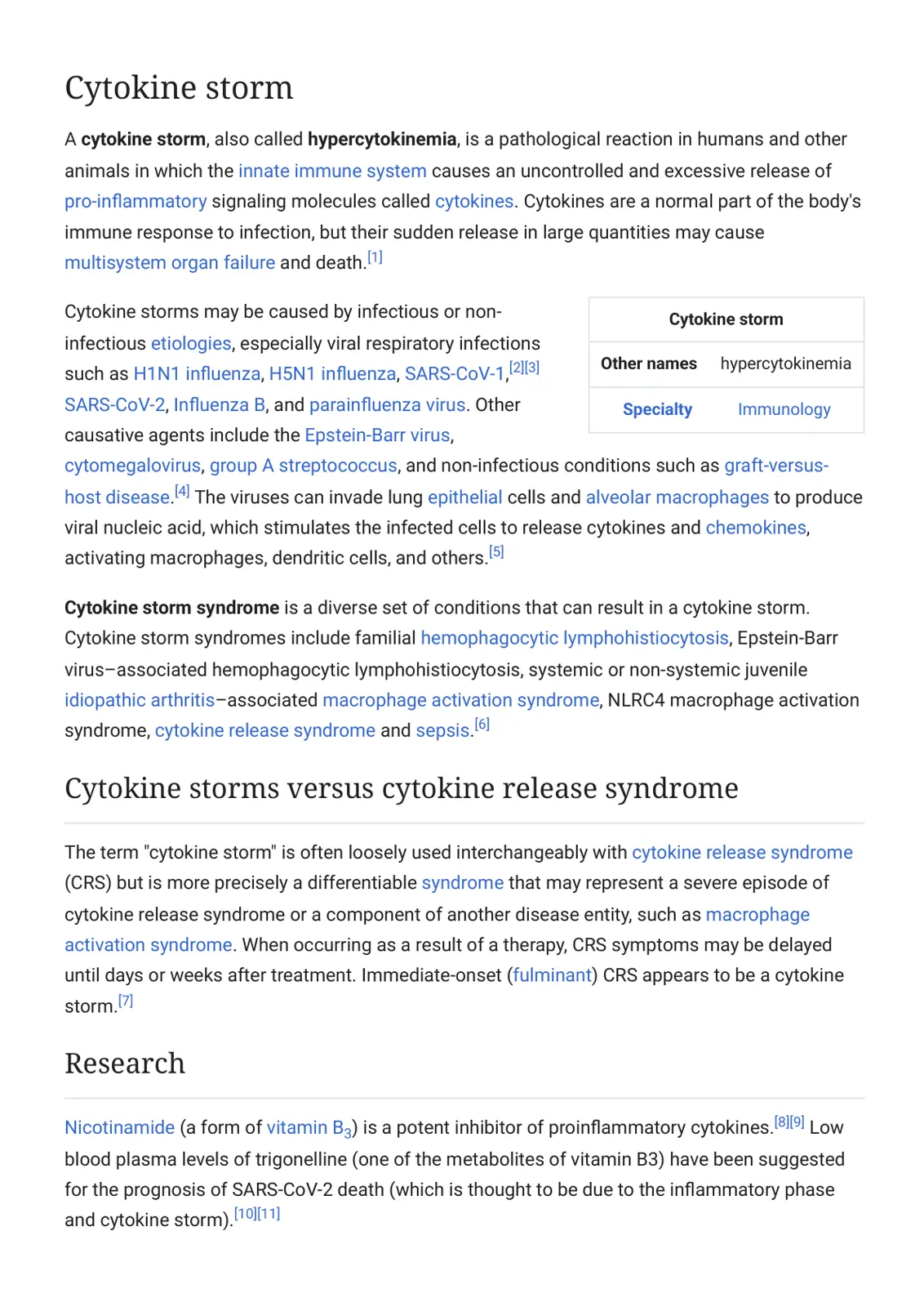 غلاف تقرير Cytokine storm