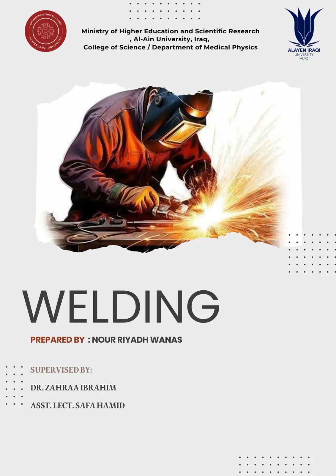 غلاف تقرير WELDING