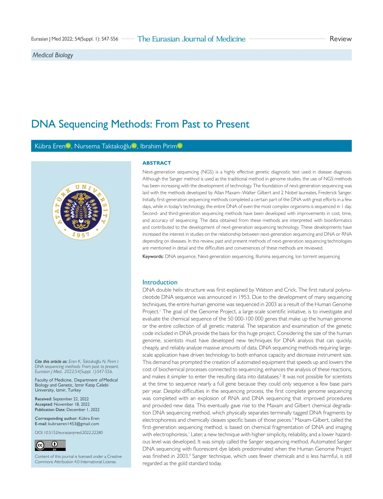 غلاف تقرير DNA Sequencing Methods: From Past to Present