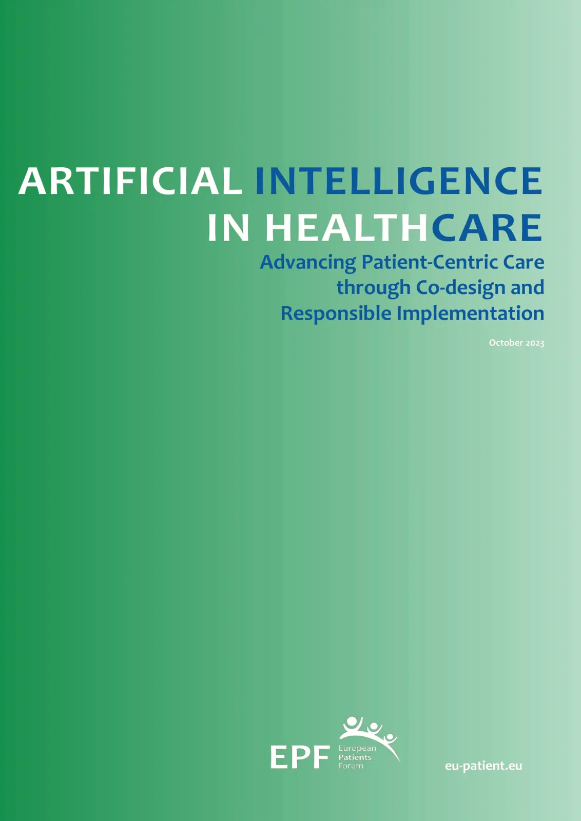 غلاف تقرير Artificial Intelligence in Healthcare: Advancing Patient-Centric Care through Co-design and Responsible Implementation