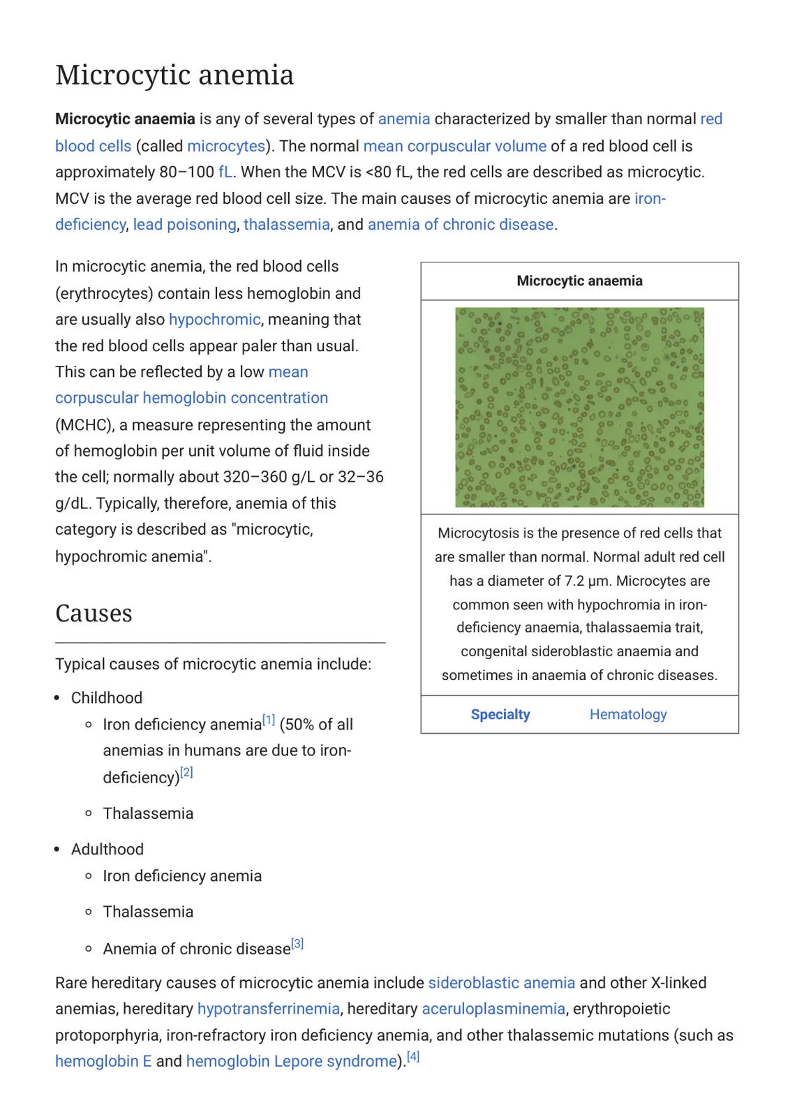 غلاف تقرير Microcytic Anemia