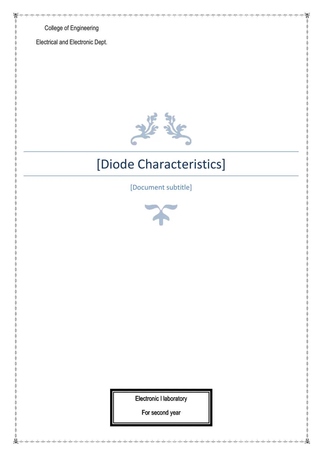 غلاف تقرير Diode Characteristics