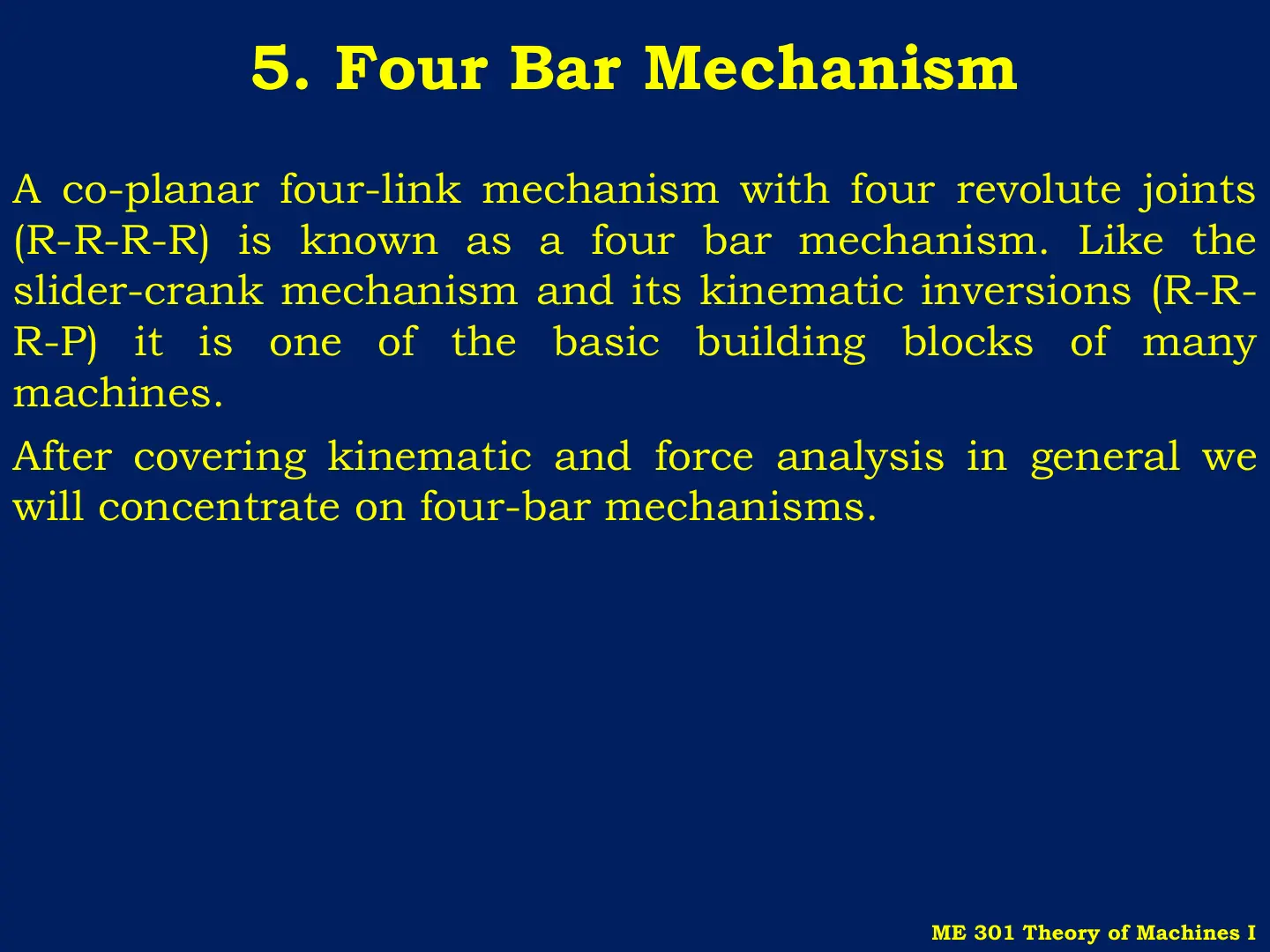 غلاف تقرير Four Bar Mechanism