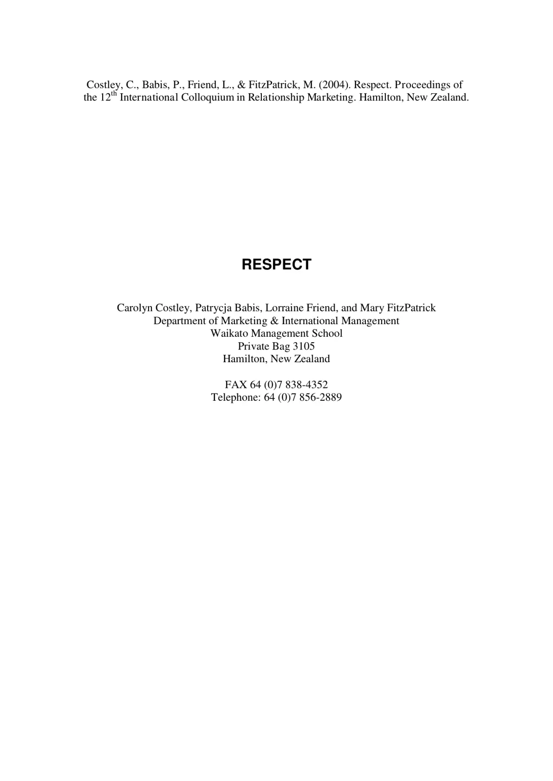 غلاف تقرير Respect
