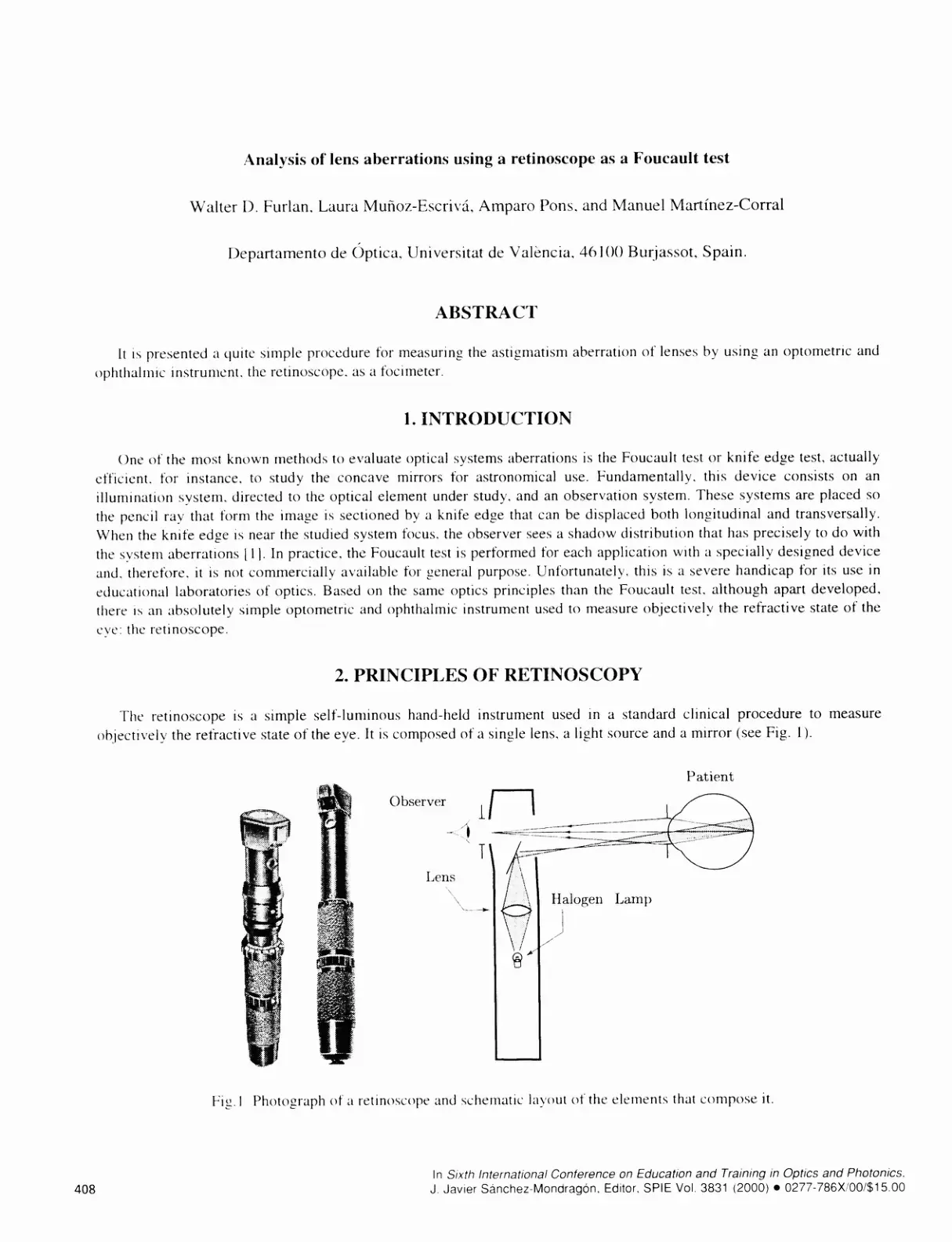 غلاف تقرير Analysis of lens aberrations using a retinoscope as a Foucault test