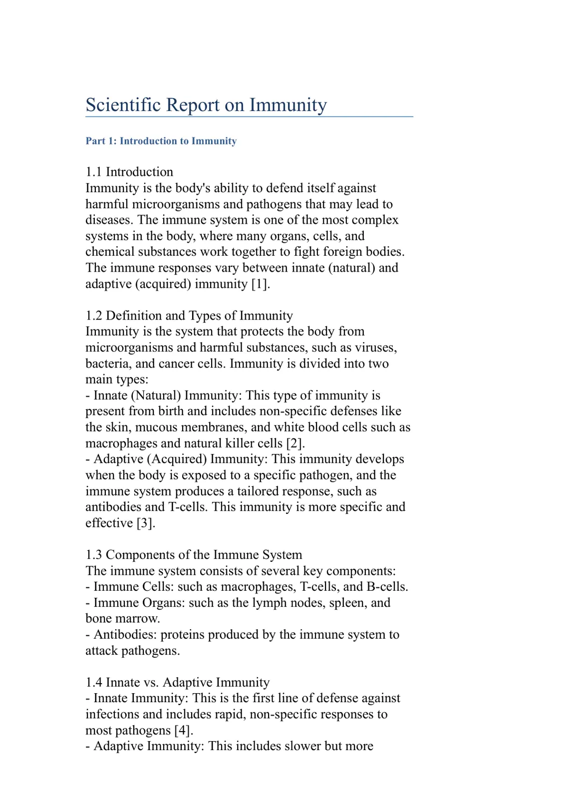 غلاف تقرير Scientific Report on Immunity