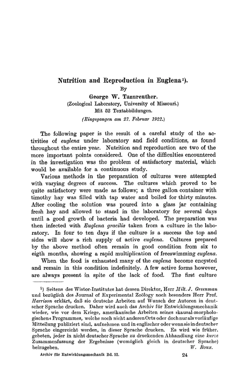 غلاف تقرير Nutrition and Reproduction in Euglena