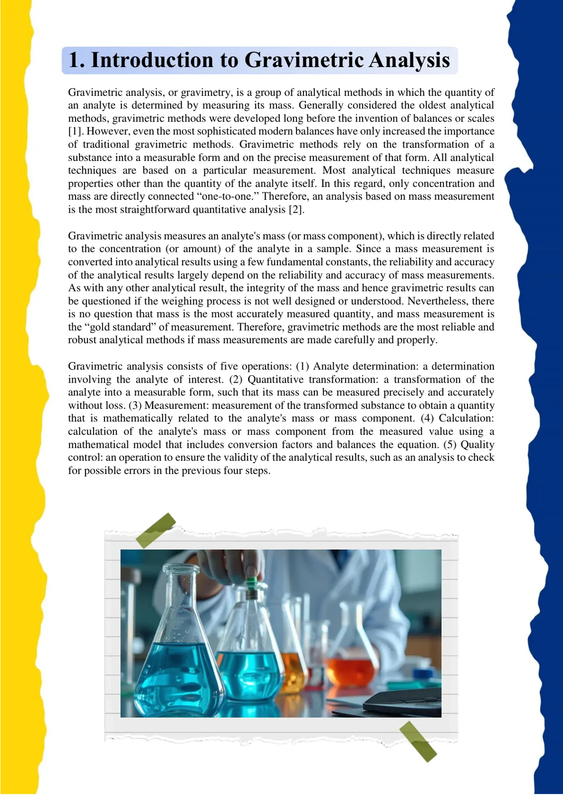 غلاف تقرير Introduction to Gravimetric Analysis