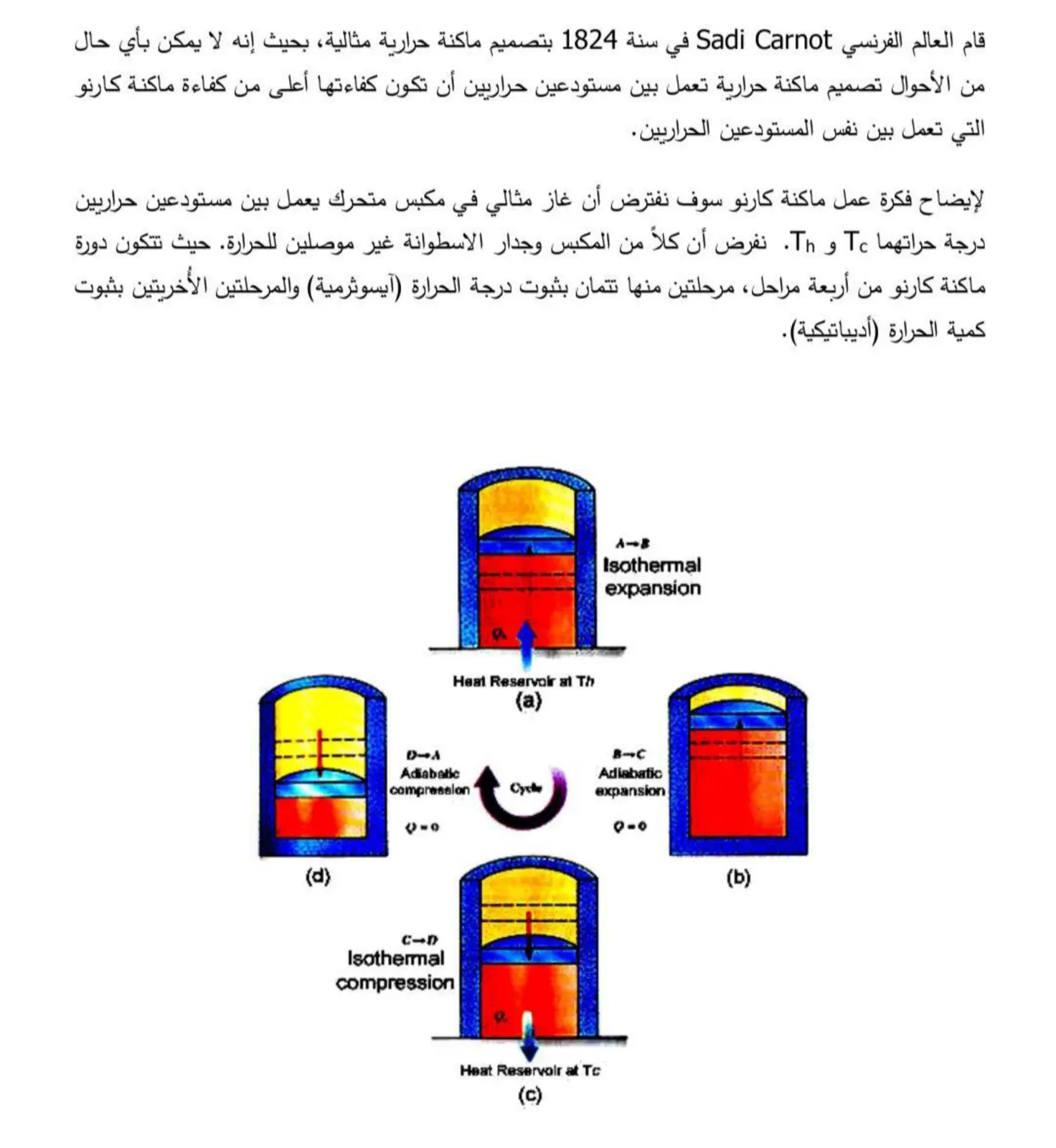 غلاف تقرير ماكنة كارنو الحرارية