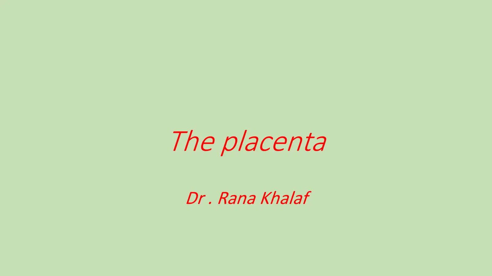 غلاف تقرير The placenta