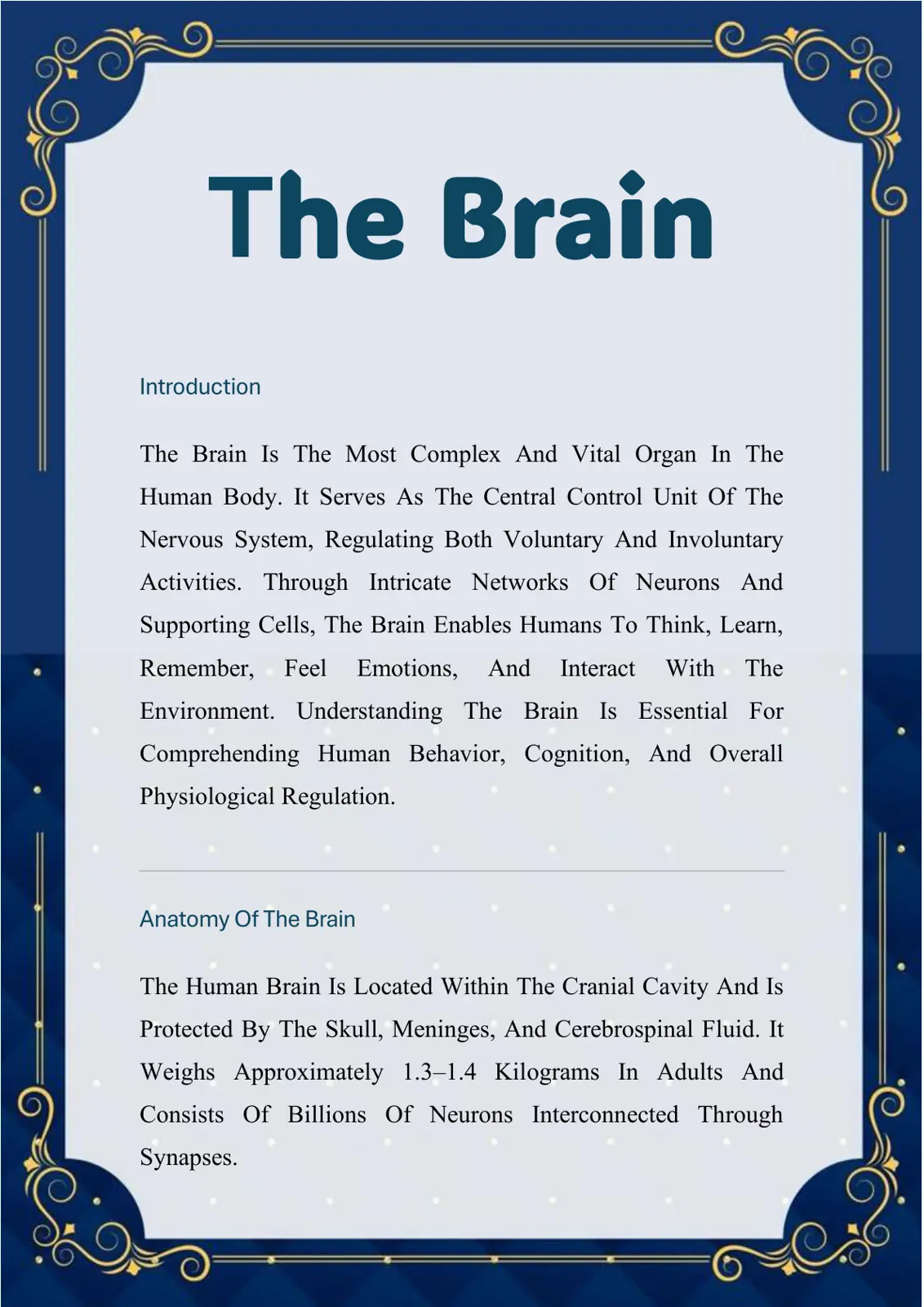 غلاف تقرير The Brain