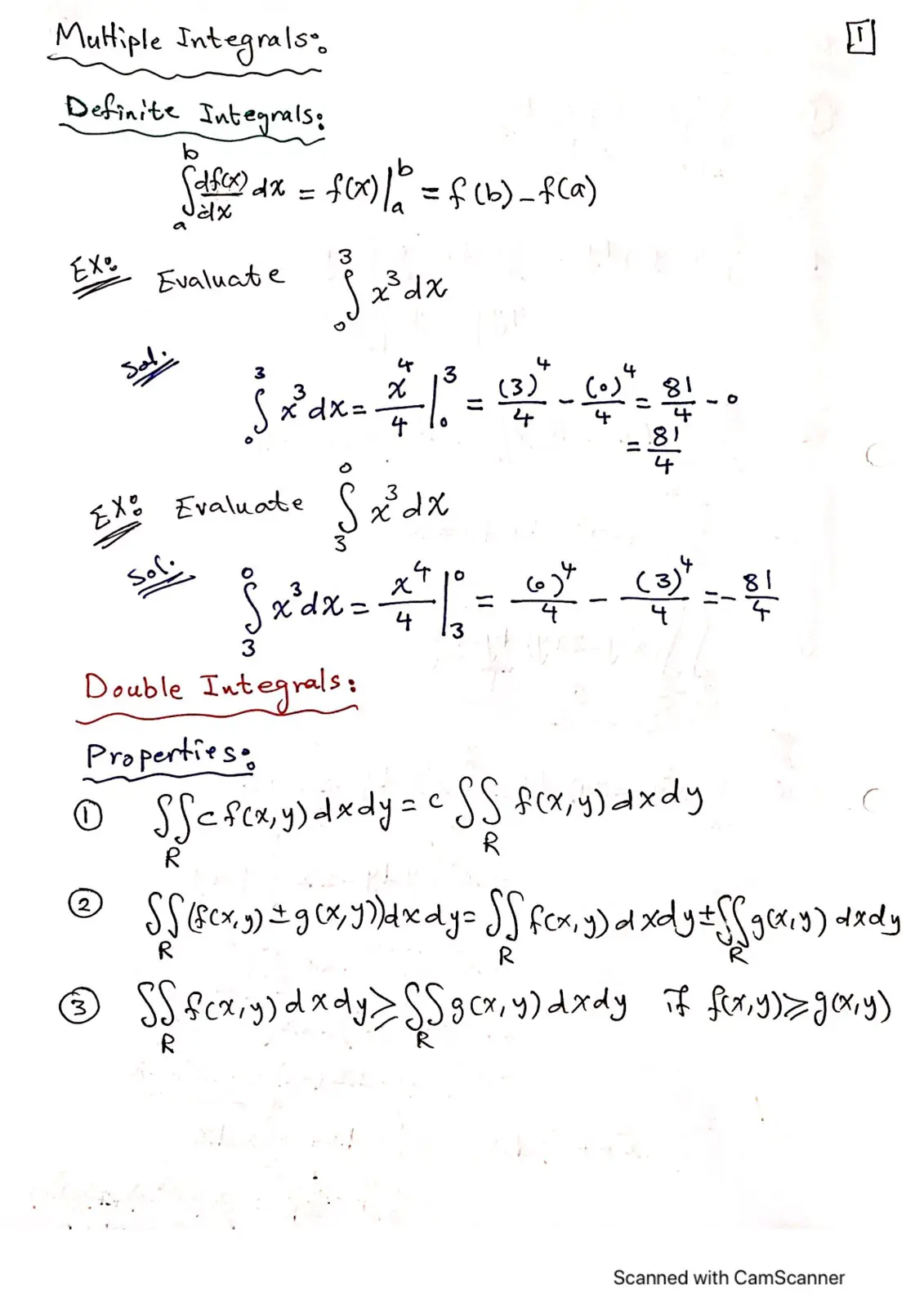غلاف تقرير Multiple Integrals