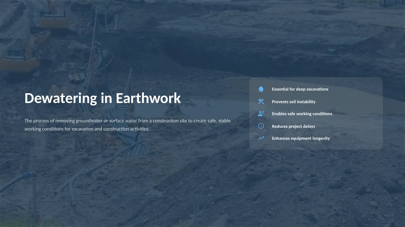غلاف تقرير Dewatering in Earthwork