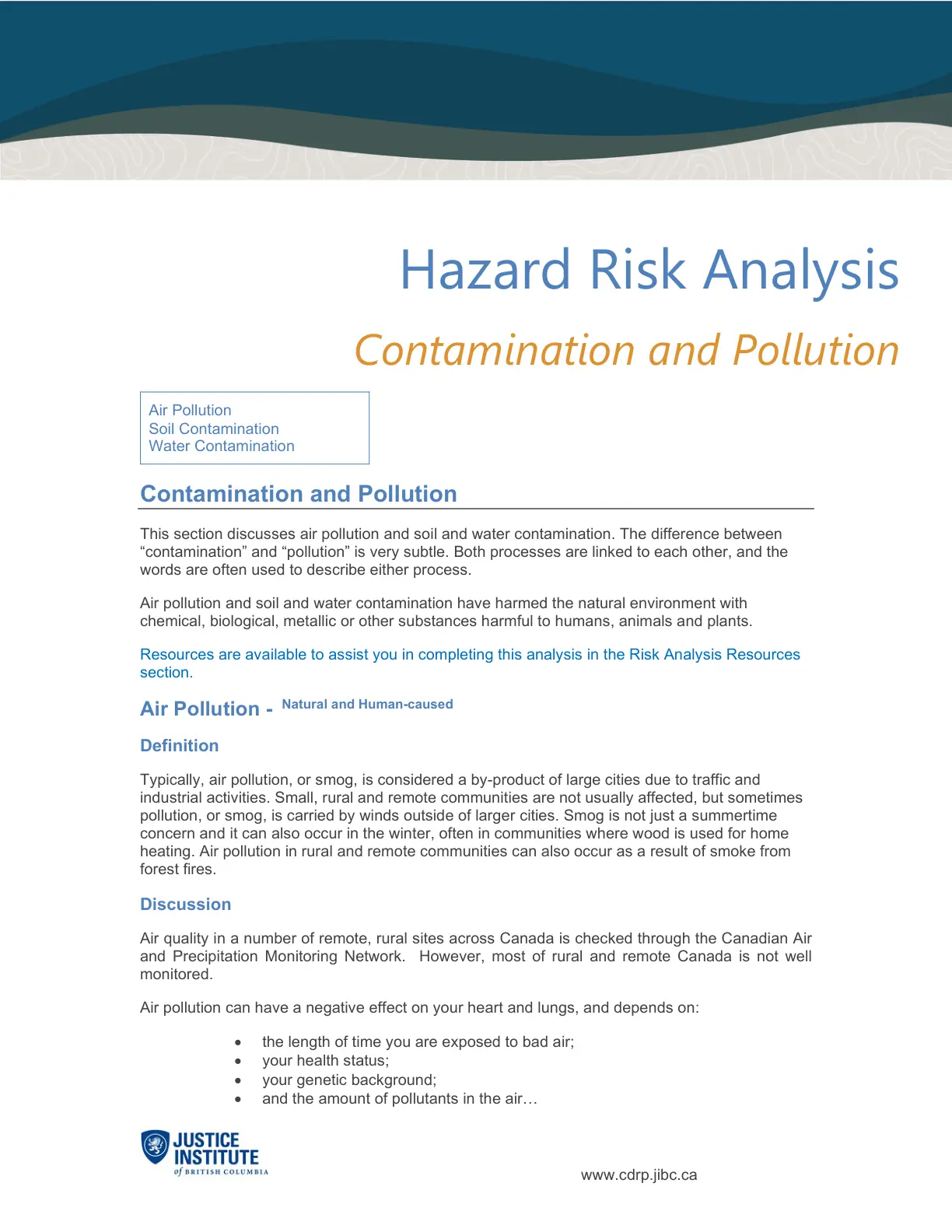 غلاف تقرير Hazard Risk Analysis