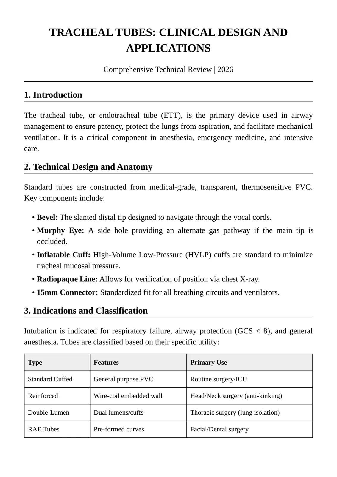 غلاف تقرير TRACHEAL TUBES: CLINICAL DESIGN AND APPLICATIONS