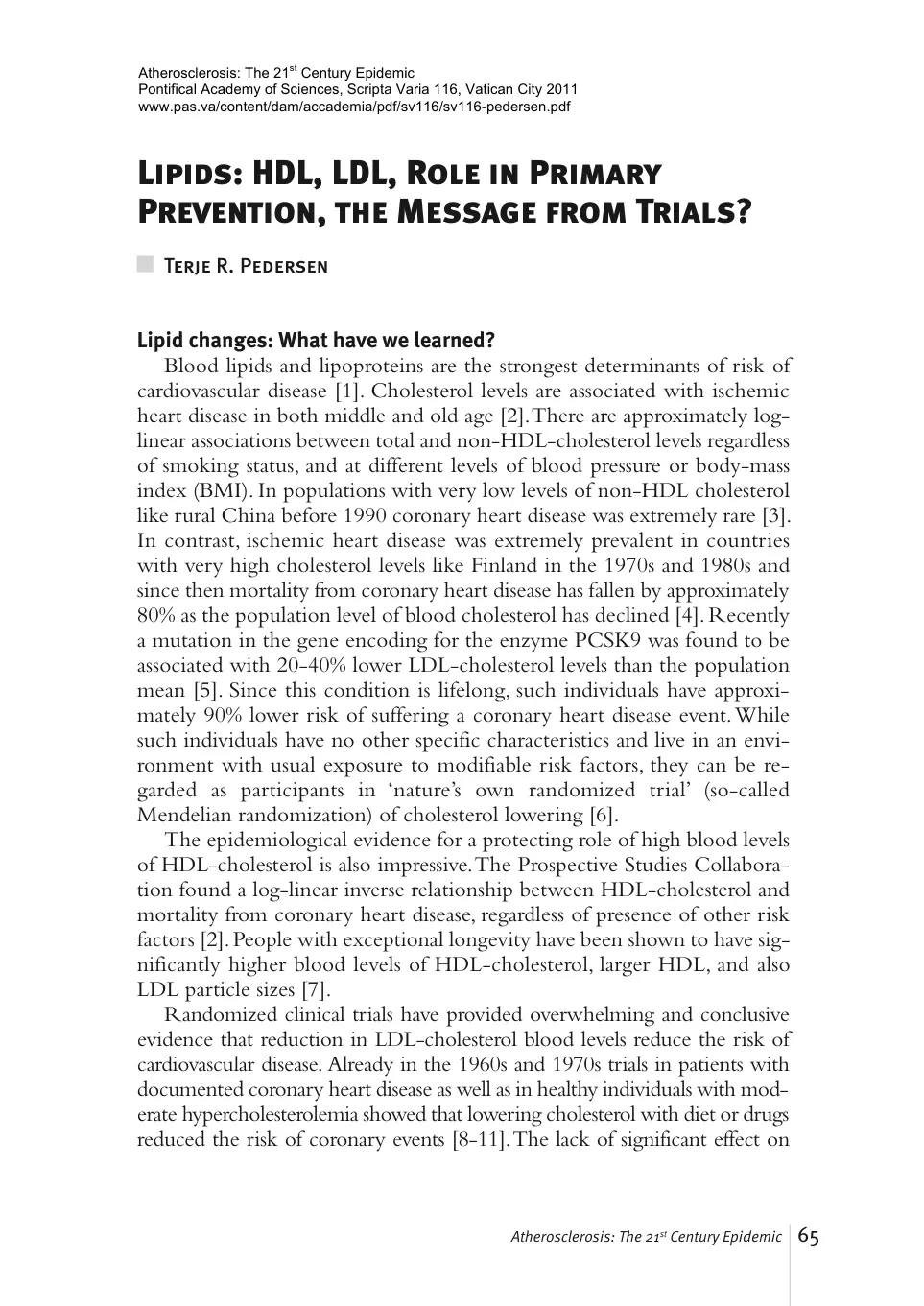 غلاف تقرير Atherosclerosis: The 21st Century Epidemic