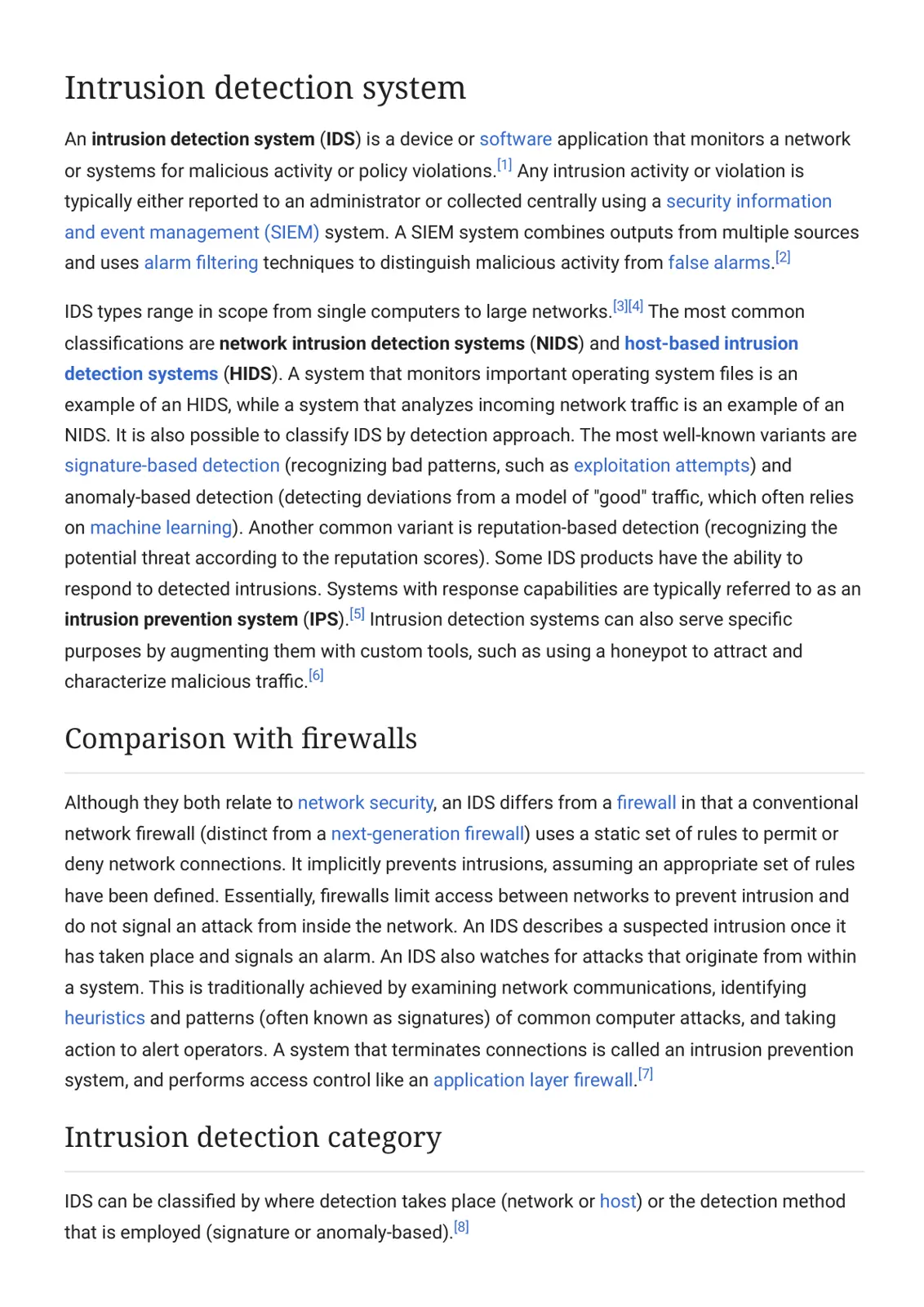 غلاف تقرير Intrusion detection system