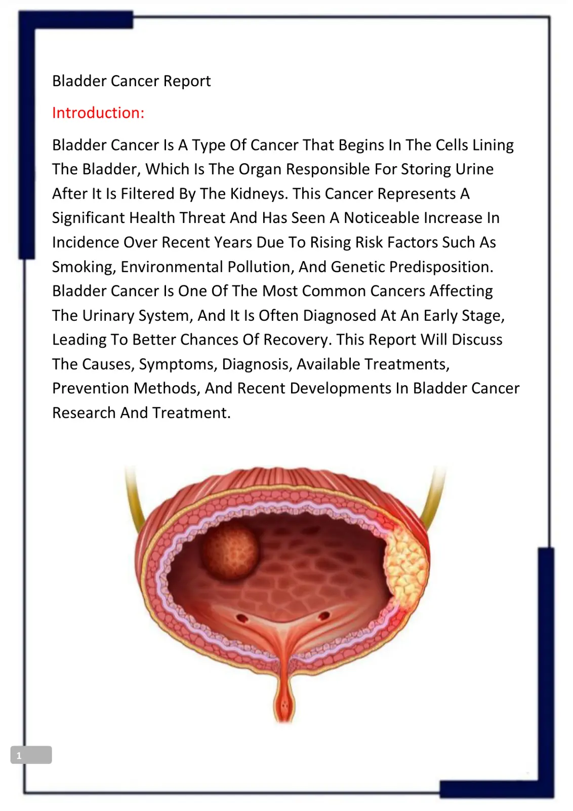 غلاف تقرير Bladder Cancer Report