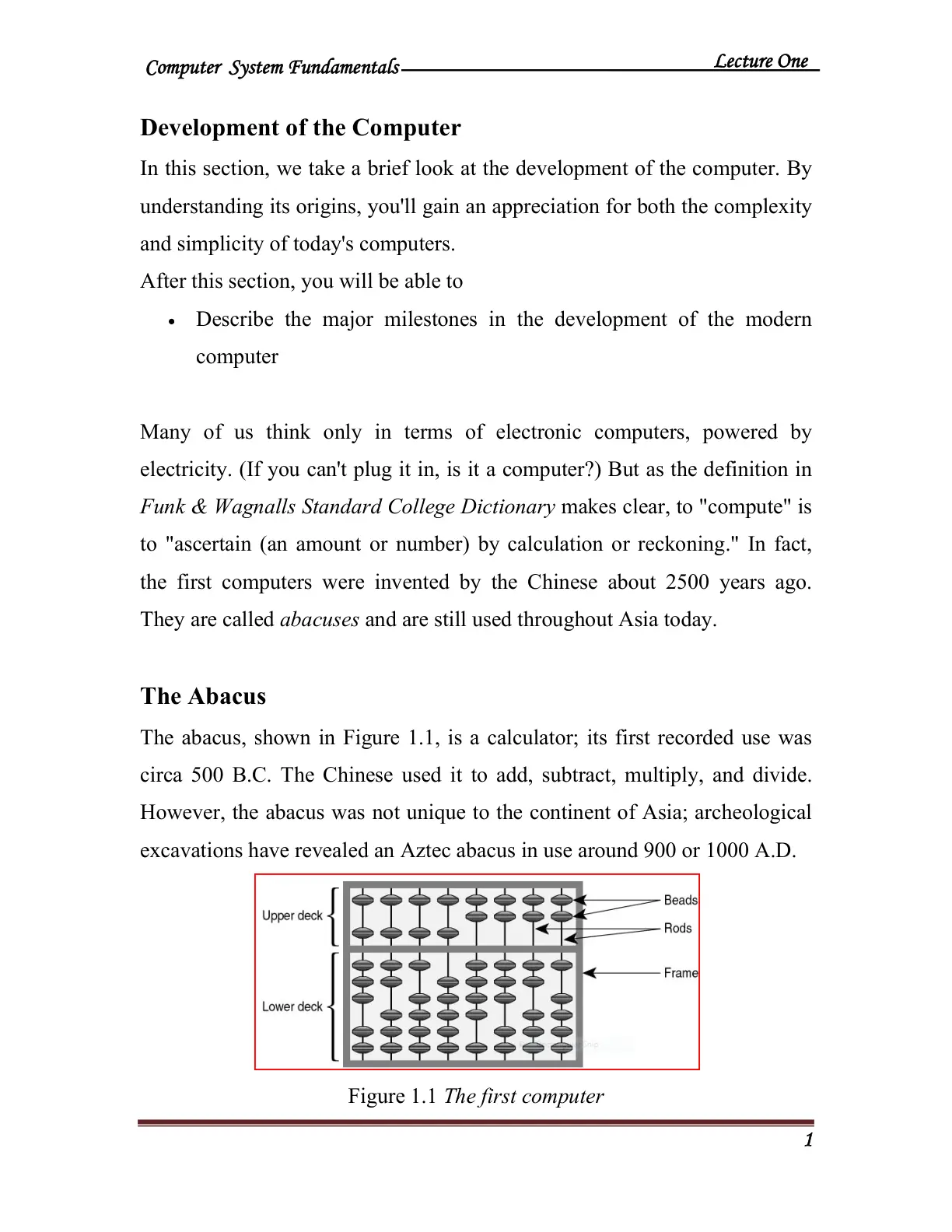 غلاف تقرير Computer System Fundamentals-Development of the Computer