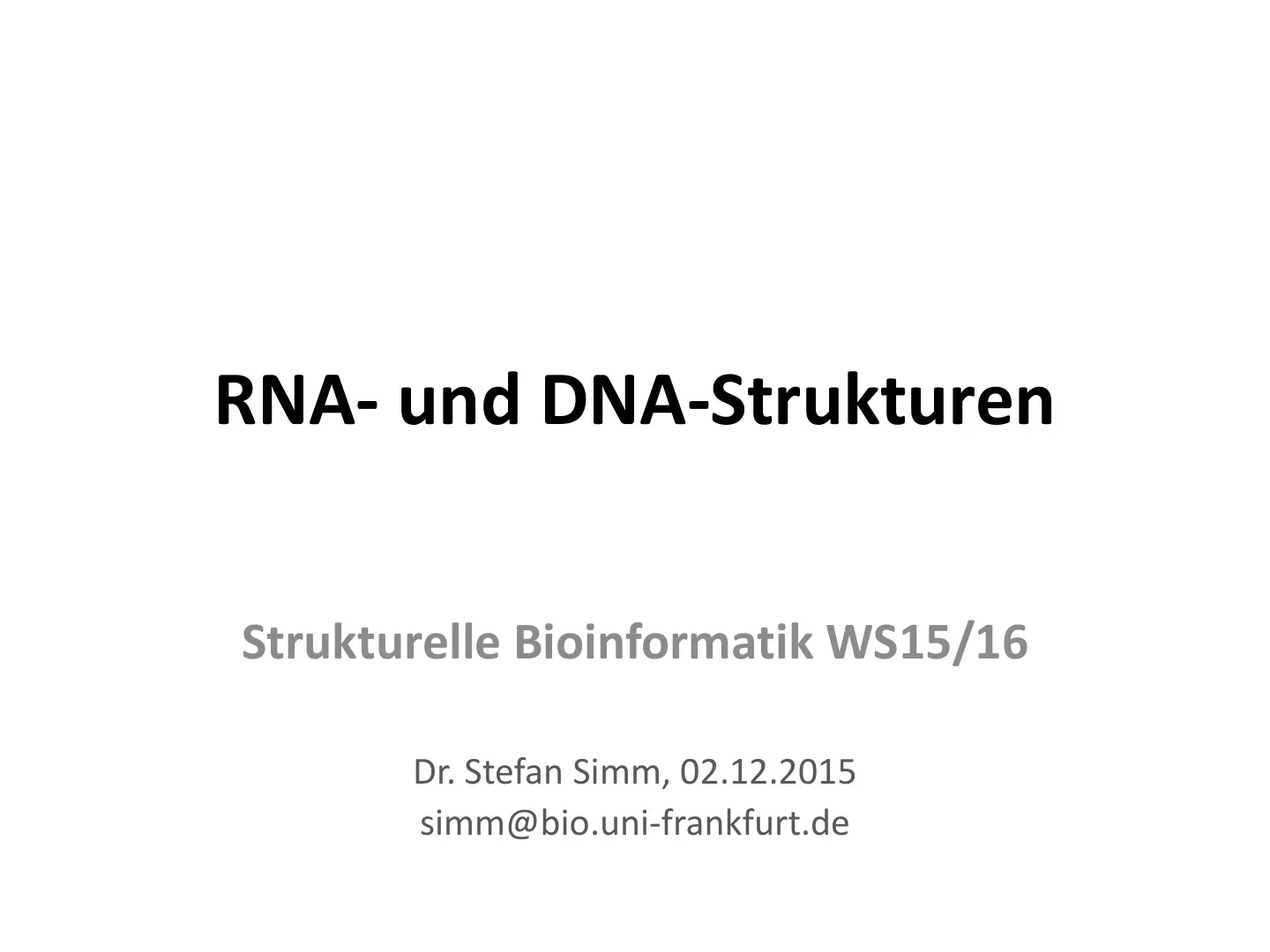 غلاف تقرير RNA- und DNA-Strukturen