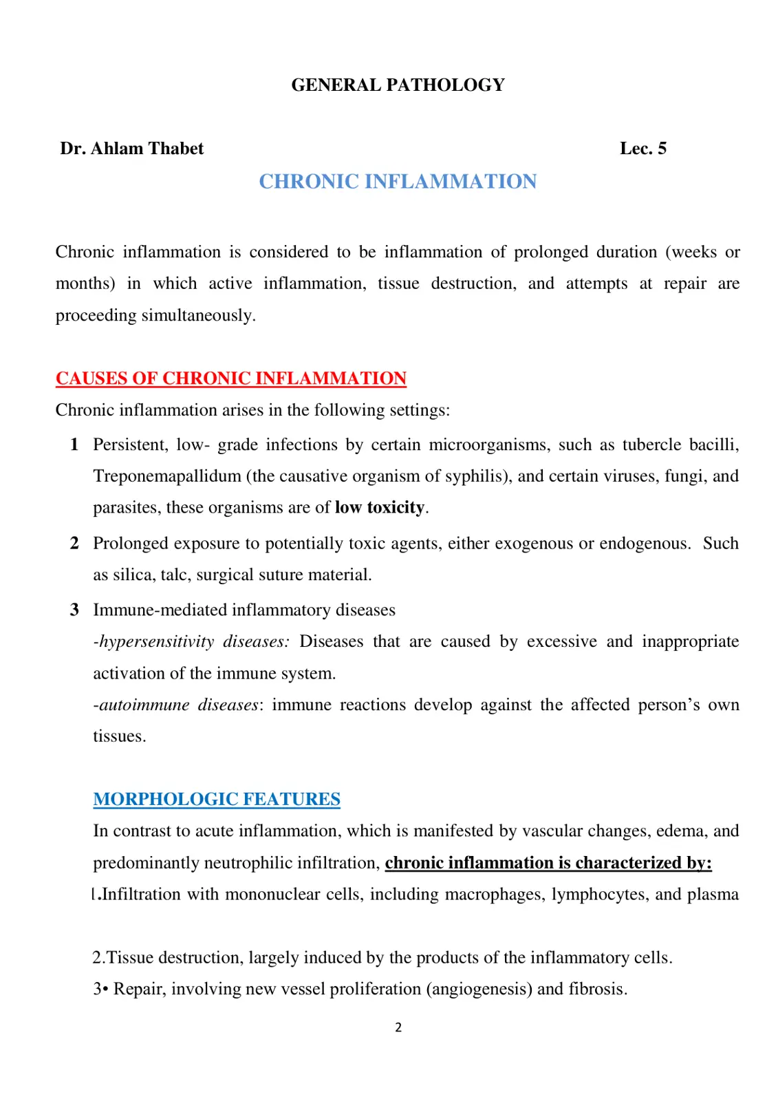 غلاف تقرير CHRONIC INFLAMMATION