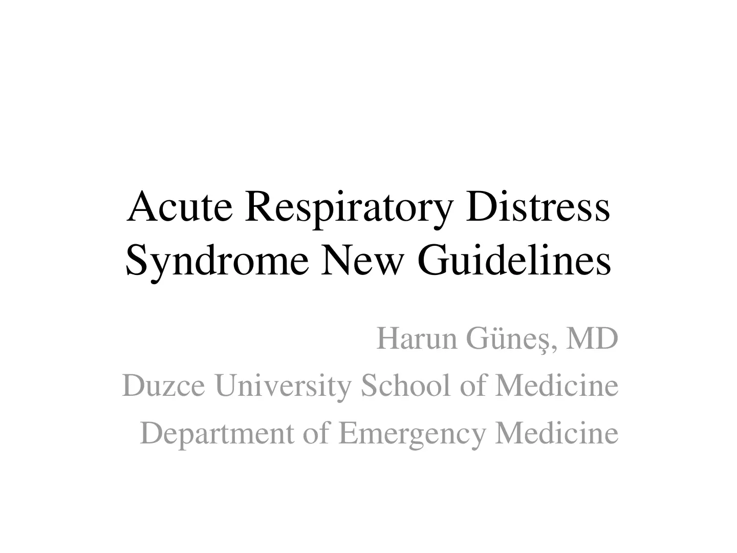 غلاف تقرير Acute Respiratory Distress Syndrome New Guidelines