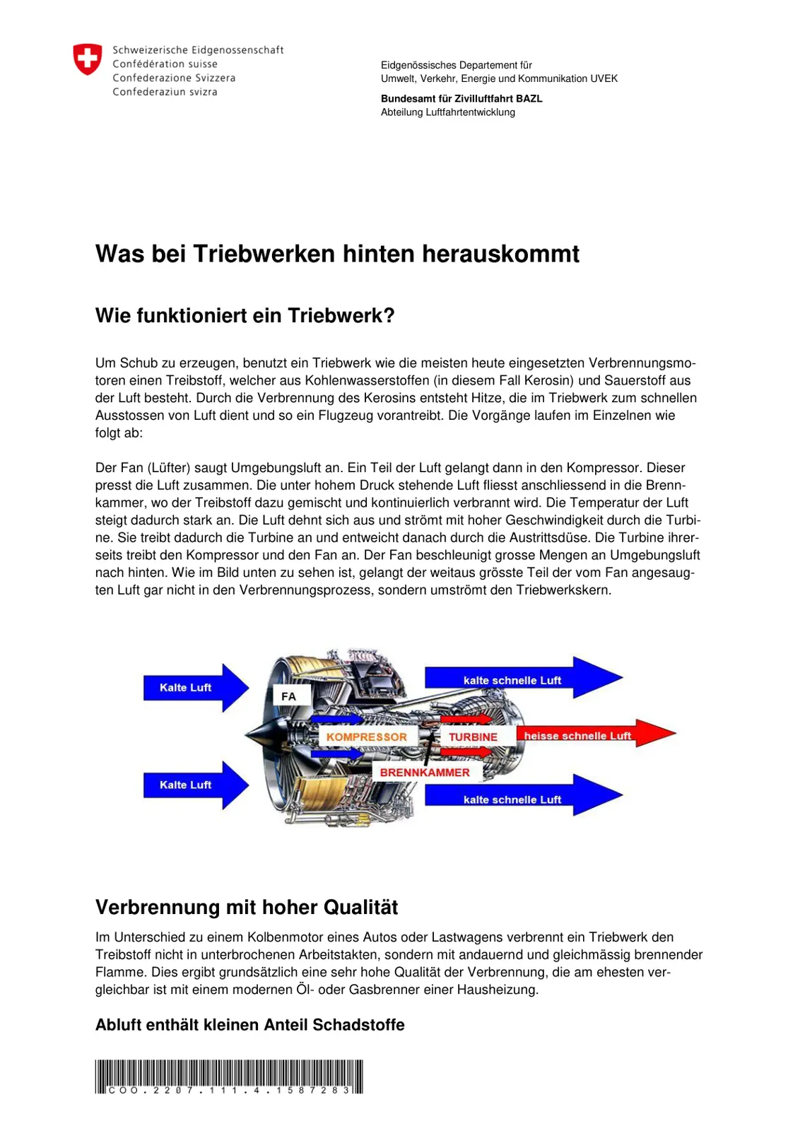 غلاف تقرير Was bei Triebwerken hinten herauskommt