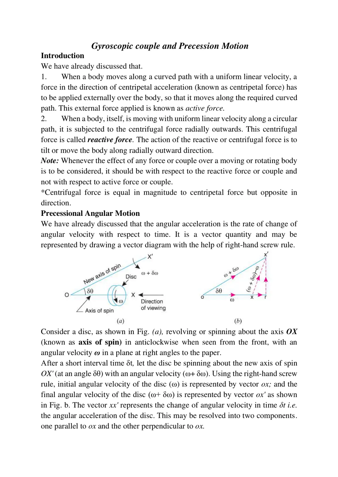 غلاف تقرير Gyroscopic couple and Precession Motion
