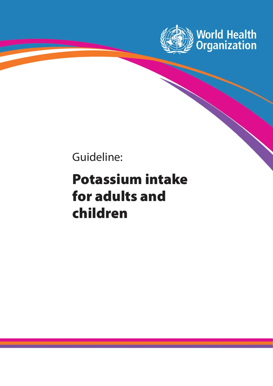 غلاف تقرير Potassium intake for adults and children