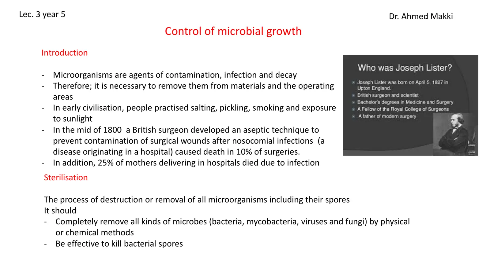 غلاف تقرير Control of microbial growth
