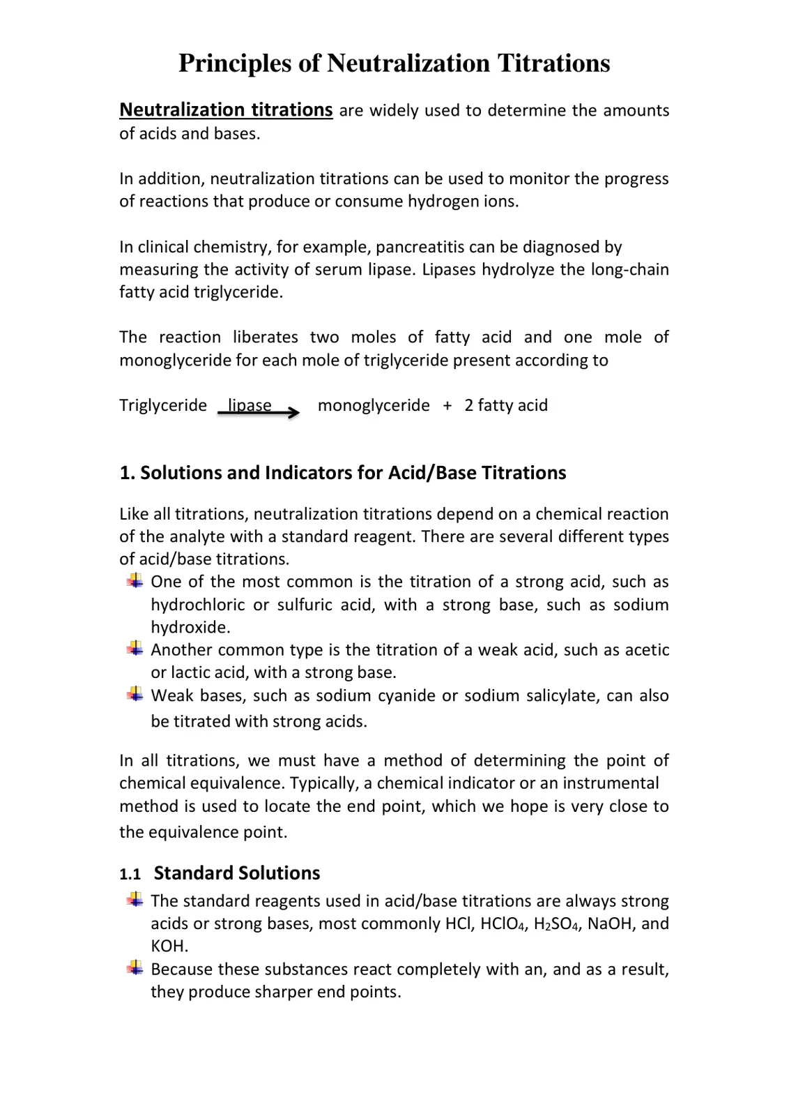غلاف تقرير Principles of Neutralization Titrations