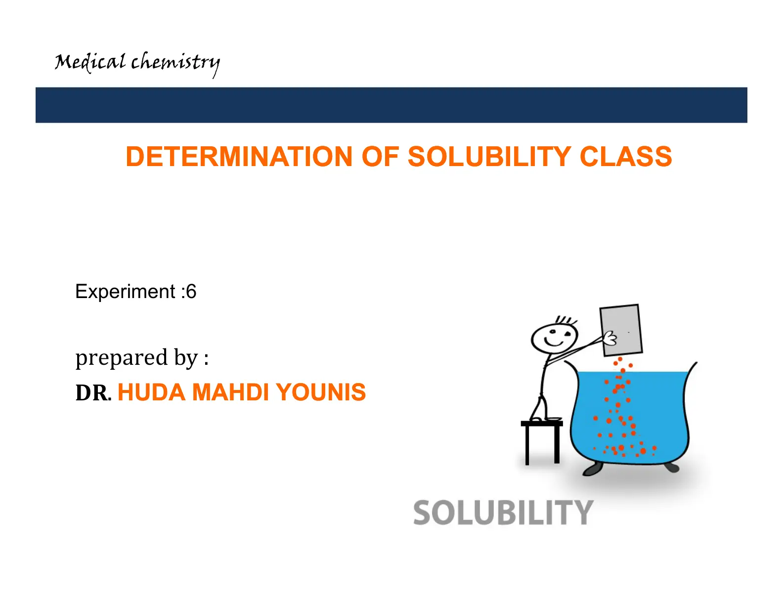 غلاف تقرير Determination of Solubility Class