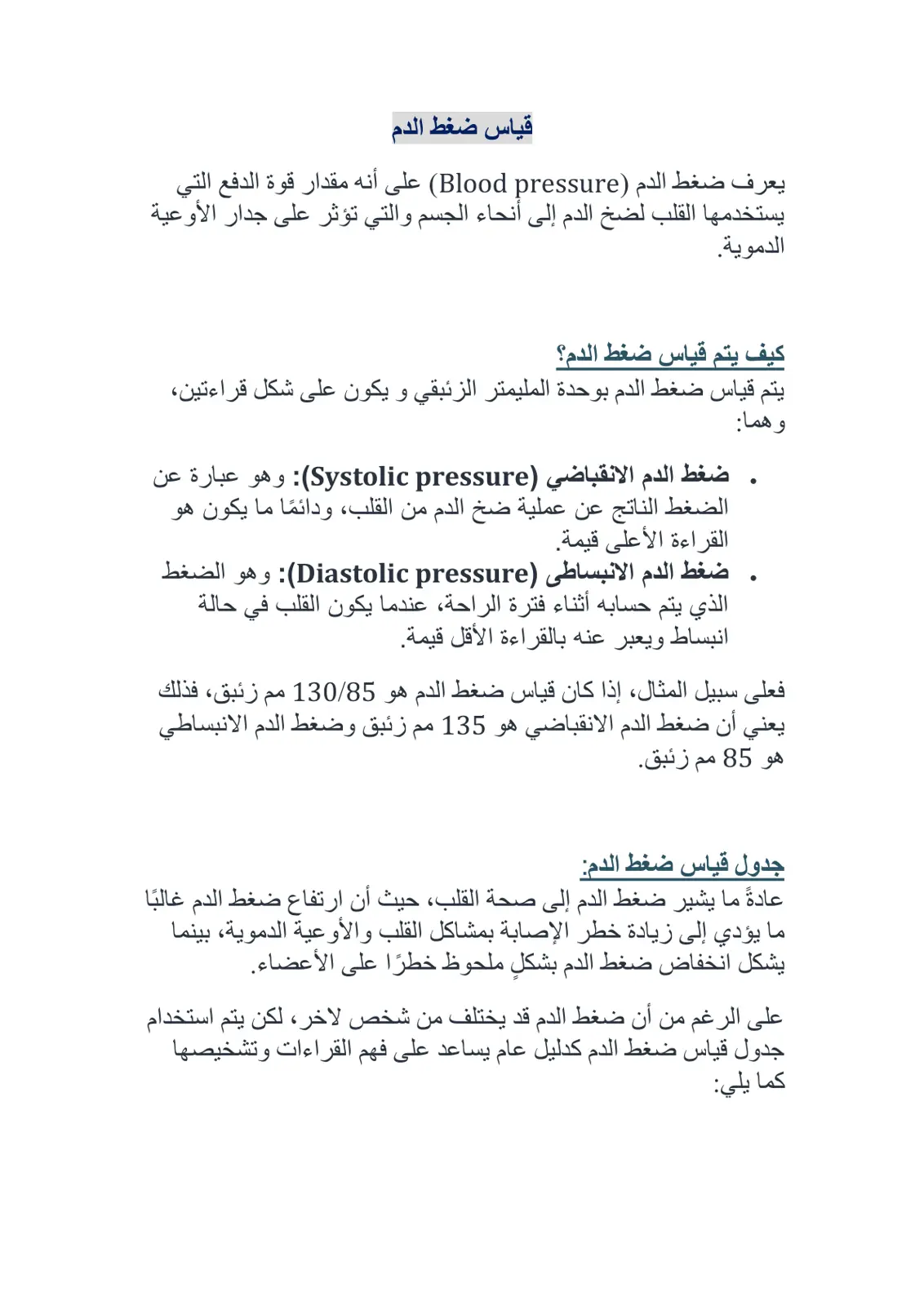 غلاف تقرير قياس ضغط الدم