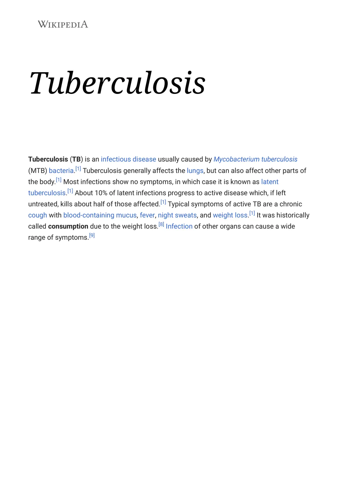 غلاف تقرير Tuberculosis