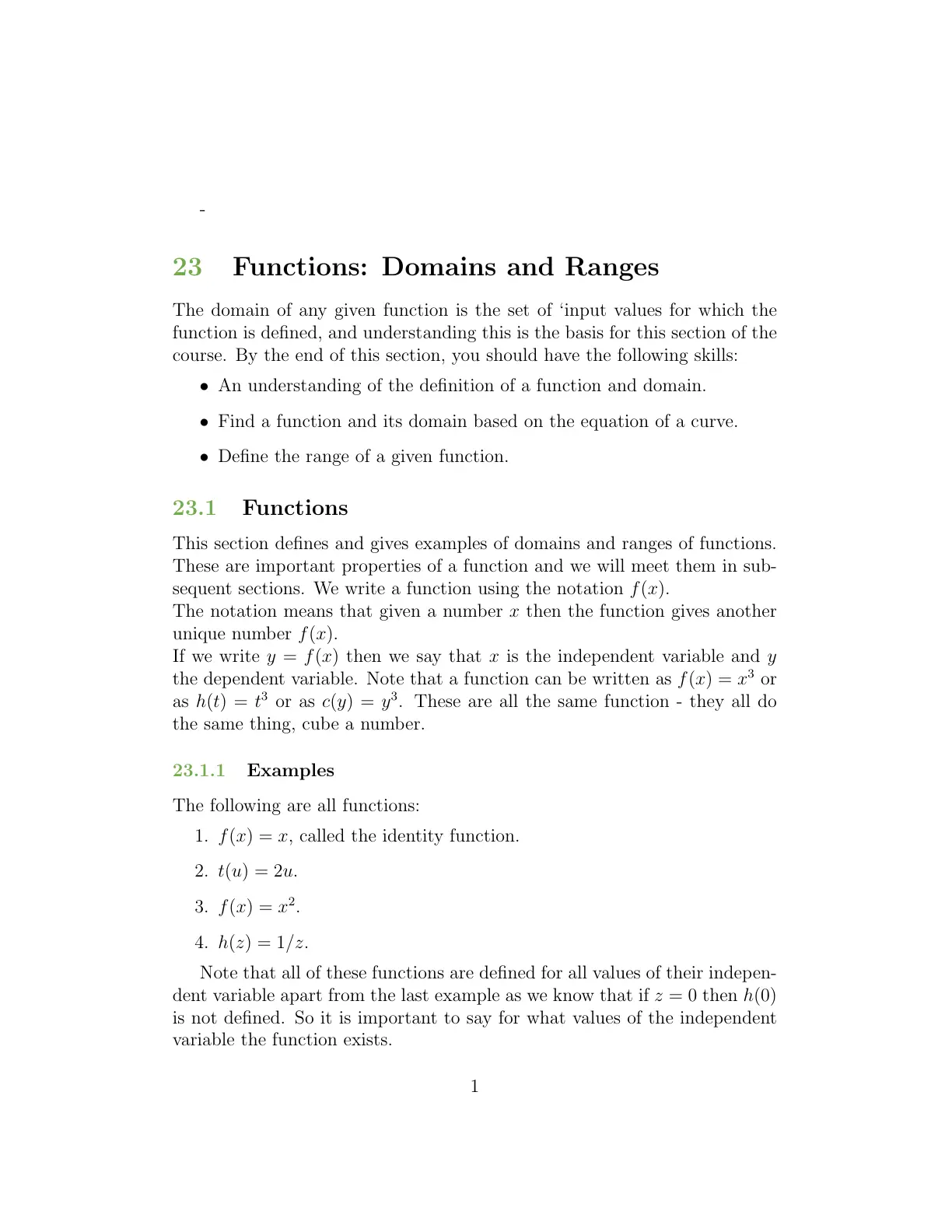 غلاف تقرير Functions: Domains and Ranges