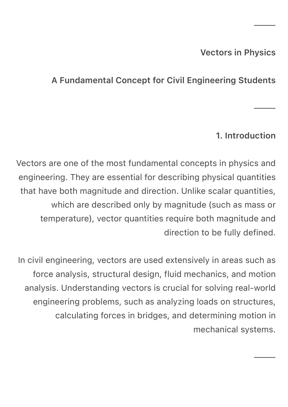 غلاف تقرير Vectors in Physics
