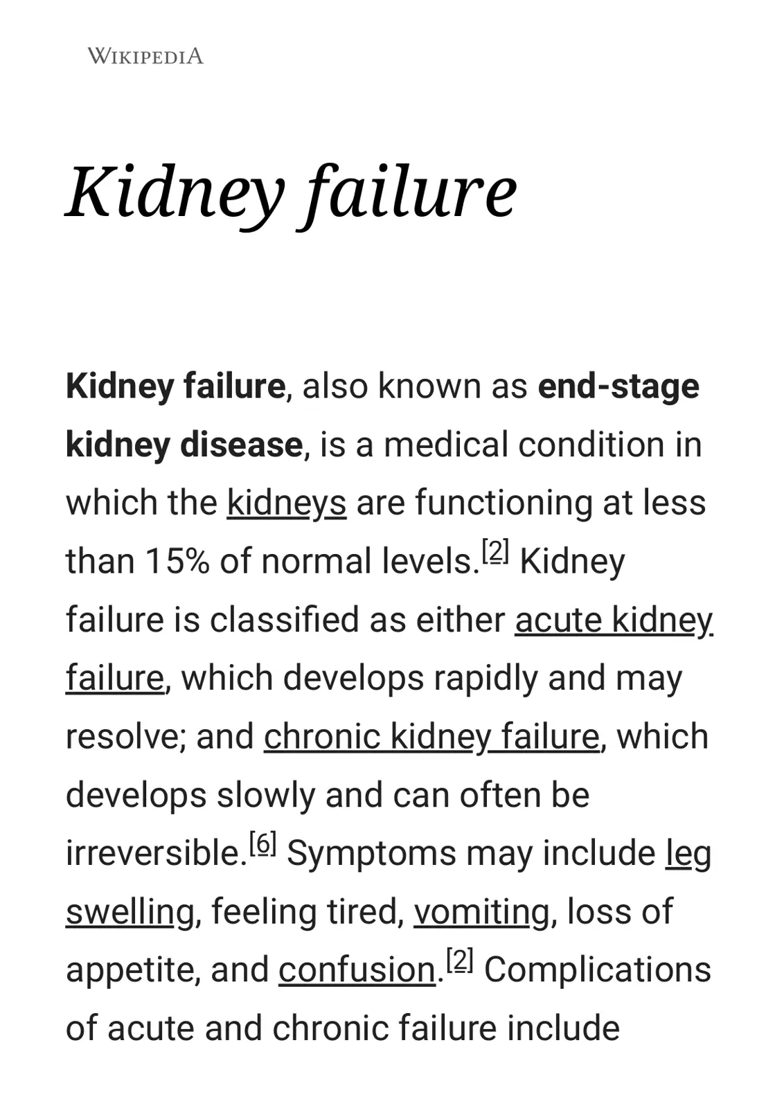 غلاف تقرير Kidney failure